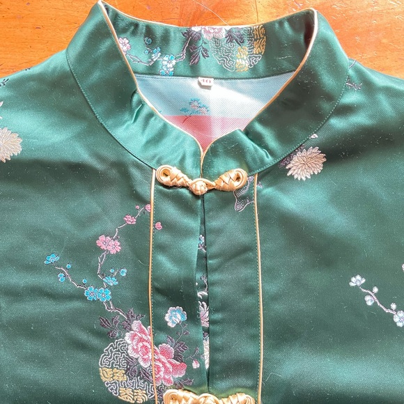 Chinese Style Satin Long Sleeve Shirt SZ 40 - Picture 5 of 10